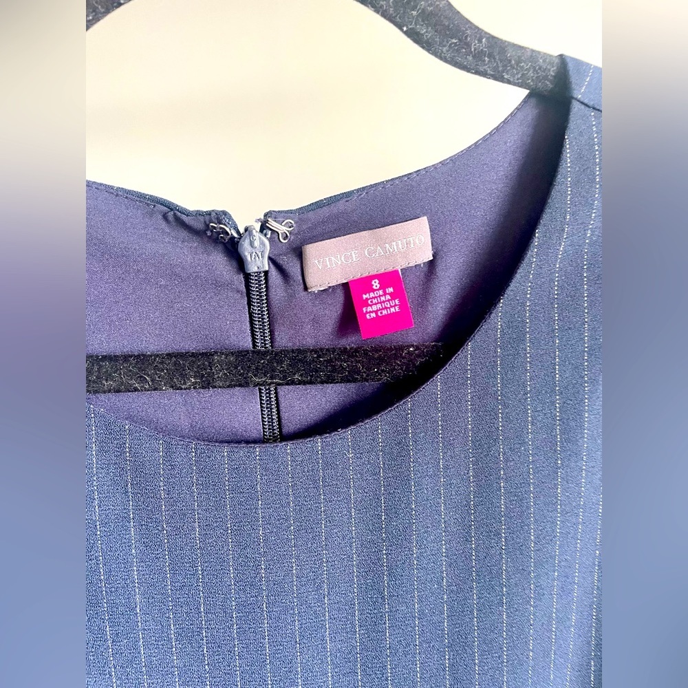 Vince Camuto pinstriped navy dress - Picture 2 of 3